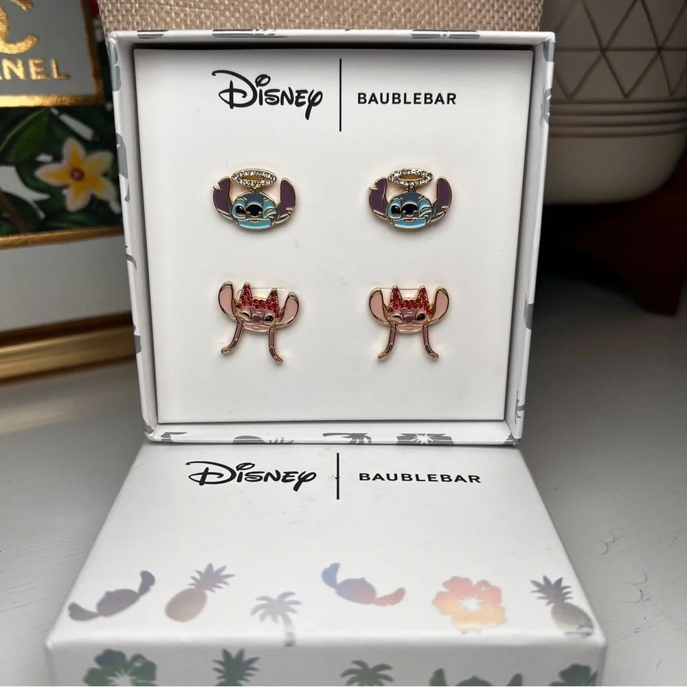 Disney BaubleBar Stitch Earrings Set – Angel & Red Crown Designs